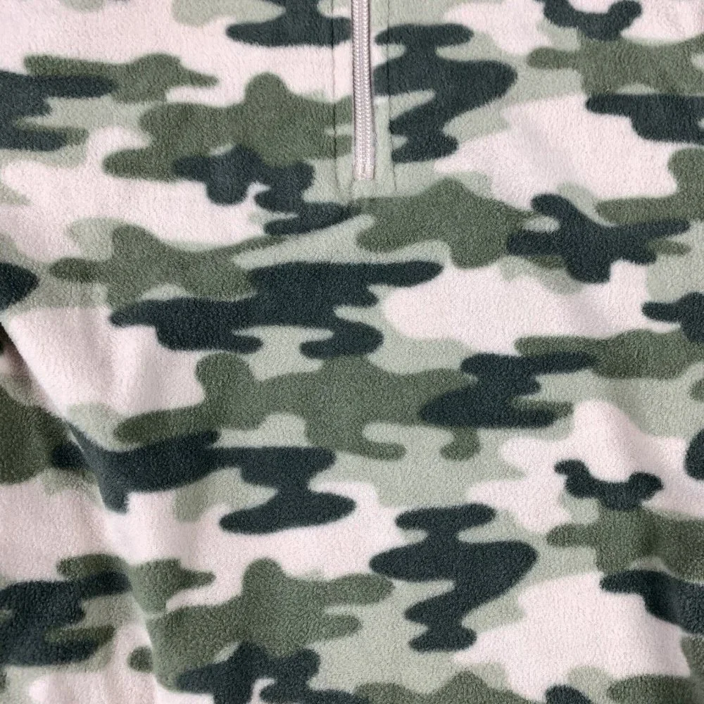 The Children's Place Camo Fleece Sweater 1/4 Zip Pullover Girls Size Large 10-12